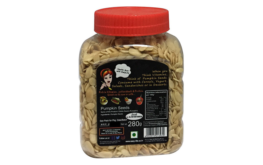 Easy Life Pumpkin Seeds    Plastic Jar  280 grams